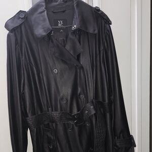 New York & Company Sleek Black Trench Coat